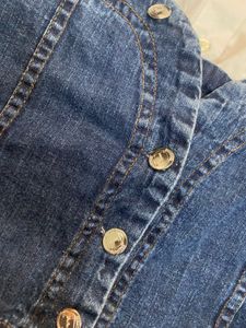 White Shirt With Blue Denim Top