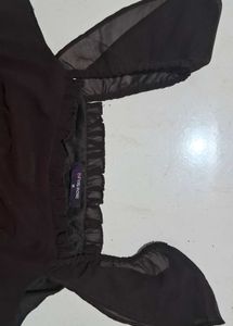 Chic Black Ruffle Sleeve Top