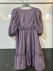 Serene Lavender Dobby pattern mini dress