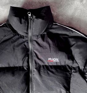 Flion Black Double Zipper Puffer Jacket