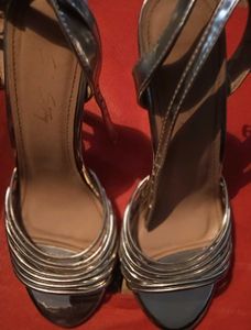 Silver Strappy Heels
