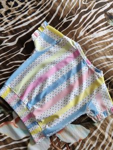 Striped Polka Dot Cord Set For Baby Girl