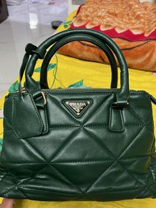 Prada master copy Green Quilted Handbag