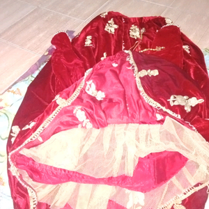 maroon valvat lehanga with full sleeves blouse work full lehanga n blouse too with golden latkan