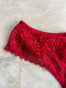 Combo Of Lace Panties - Red &amp; Black