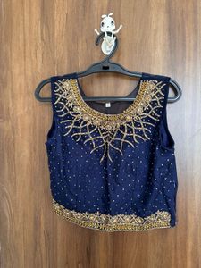 Embroidered Blue Blouse