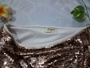 Golden Sparkly Sequin Mini Skirt