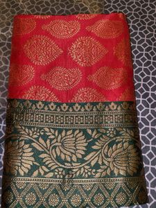 Elegant Red &amp; Green Saree