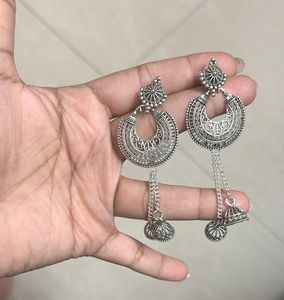 Silver Jhumka Earrings