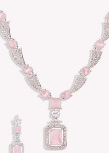 Silver-Plated &amp; AD Studded Jewellery Set