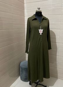 old navy imported Olive Knit Midi Dress