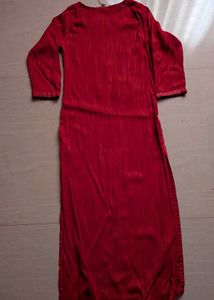 Red Embroidered Kurta