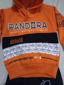 ❗ FREE DELIVERY❗New Woollen Boys Orange Hoodie Set
