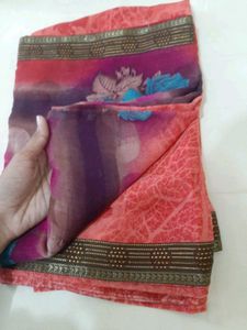 78)New Pink Lace Saree