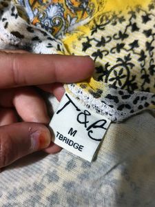 Yellow Printed Casual Top