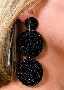 Black Bead Earrings 🖤✨