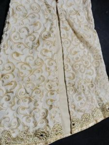 Ethnic White Kurta With Mirror Work Border