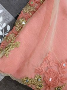 Price Drop 💧 Heavy Net Chiffon Saree + Blouse