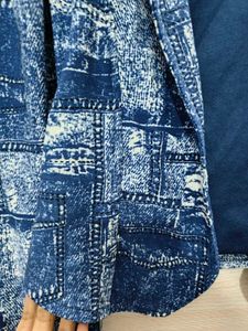 Denim Print Blazer
