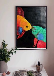 Betta Fish Painting On A4