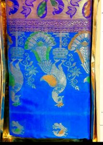 Blue Peacock Design Saree