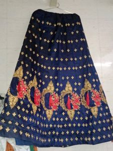 Elegant Blue &amp; Gold Embellished Indian Dress