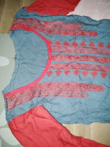 Set Kurtas Grey & Red Sundress