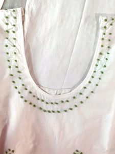 White Beautiful Cotton With Wonderfull Kadha
