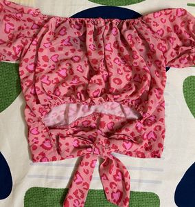 Pink Leopard Print Crop Top