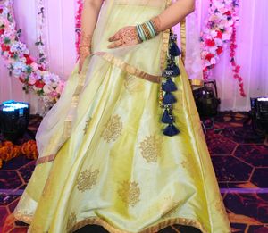 Unique mint green blue lehnga