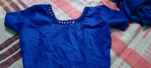 combo of 2 plane  blue and red saree ❤