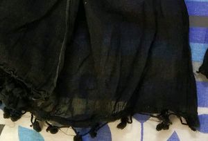 Black Pure Cotton Dupatta / Stole