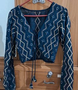 Embroidered Navy Blue shrug