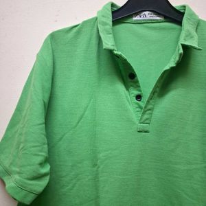 Zara Green Polo T-Shirt