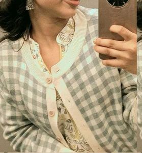 Cozy Gingham Cardigan