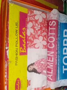 Cotton Branded Suit Set With Kamez And Dupatta