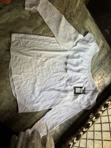 New White Off-Shoulder Ruffle Top - NWT