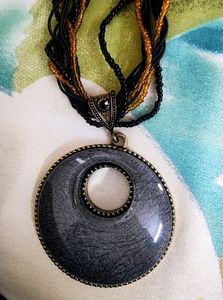 Grey Choker With Earrings/ Necklace