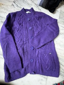 Purple Knit Cardigan