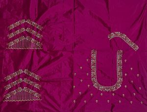 Embroidered Magenta Blouse Piece - 1.25 mtr