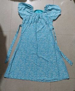 Blue floral print dress