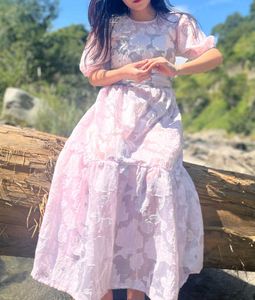 H&amp;M Pink Floral Puff Sleeve Dress