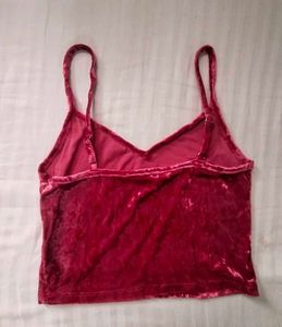 🍇Maroon Velvet Crop top