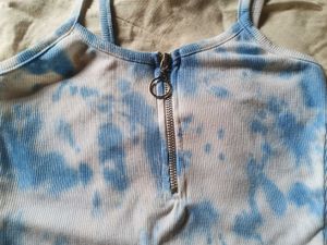 Tie-Dye Zip Crop Top