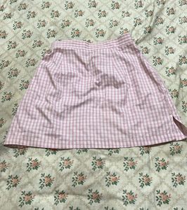 Pink Gingham Skirt &amp; Top Set