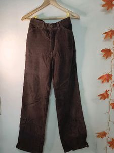 High Rise Brown Velvet Trousers