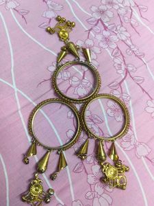 Golden Bangles with Charms for women