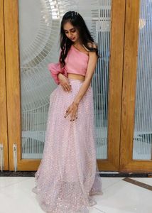 Pink Indo Western Lehenga
