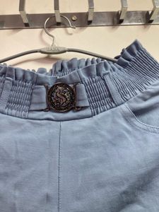 Wide Leg Blue Pants