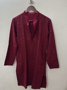 Maroon Kurta